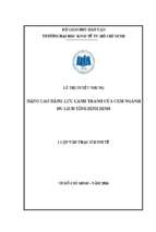 Luận văn quản lý công nâng cao năng lực cạnh tranh của cụm ngành du lịch tỉnh bình định​