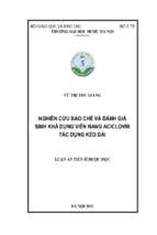 Nghiên cứu bào chế và đánh giá sinh khả dụng viên nang aciclovir tác dụng kéo dài.