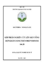 Luận văn góp phần nghiên cứu lên men tổng hợp kháng sinh nhờ streptomyces 166.28​