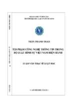 Tội phạm công nghệ thông tin trong bộ luật hình sự việt nam hiện hành