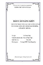 Skkn một số kĩ thuật nâng cao chất lượng giờ dạy nói cho học sinh lớp 11 hệ 10 năm (thí điểm).
