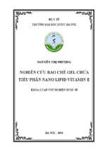 Luận văn nghiên cứu bào chế gel chứa tiểu phân nano lipid vitamin e​