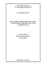 Hoàn thiện hệ thống kiểm soát nội bộ tại sở văn hóa, thể thao và du lịch tỉnh bình dương