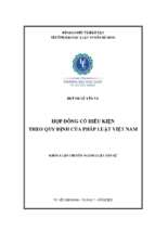 Hợp đồng có điều kiện theo quy định của pháp luật việt nam