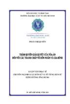 Thẩm quyền giải quyết của tòa án đối với các tranh chấp về hôn nhân và gia đình