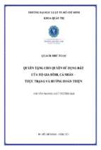 Quyền tặng cho quyền sử dụng đất của hộ gia đình, cá nhân – thực trạng và hướng hoàn thiện