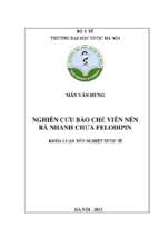 Luận văn nghiên cứu bào chế viên nén rã nhanh chứa felodipin​