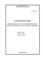 Skkn phát huy năng lực của học sinh trong giảng dạy bài di truyền học với con người   sinh học 9