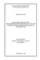 Quản lý hoạt động dạy học theo định hướng phát triển năng lực học sinh ở trường tiểu học trên địa bàn thị xã dĩ an, tỉnh bình dương