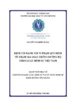 Định tội danh tội vi phạm quy định về tham gia giao thông đường bộ theo luật hình sự việt nam