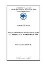 Luận văn quản lý công đánh giá kết quả thực hiện tự chủ tài chính của bệnh viện từ dũ thành phố hồ chí minh​