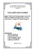 Skkn phát huy tính chủ động, sáng tạo của học sinh trong việc sử dụng bản đồ tư duy vào dạy học môn ngữ văn lớp 11, ở trường thpt nguyễn trường tộ.