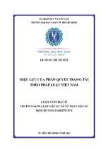 Hiệu lực của phán quyết trọng tài theo pháp luật việt nam