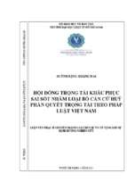 Hội đồng trọng tài khắc phục sai sót nhằm loại bỏ căn cứ huỷ phán quyết trọng tài theo pháp luật việt nam