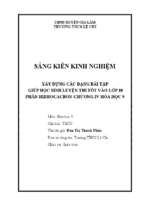 Skkn xây dựng các dạng bài tập giúp học sinh luyện thi tốt vào lớp 10 phần hidrocacbon chương iv hóa học 9