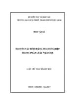 Luận văn ngành luật nguyên tắc bình đẳng doanh nghiệp trong pháp luật việt nam​