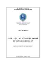 Pháp luật lao động việt nam về sử dụng lao động nữ