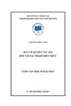 Luận văn ngành luật bảo vệ quyền tác giả đối với tác phẩm kiến trúc​