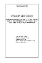 Skkn lịch sử lớp 9 phát huy năng lực tự chủ và tự học trong dạy và học môn lịch sử lớp 9 thông qua việc khai thác tích cực kênh hình