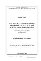 Luận văn nông nghiệp giải pháp phát triển nông nghiệp theo hướng sản xuất hàng hóa ở huyện cô tô, tỉnh quảng ninh