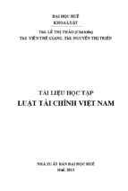 Tài liệu học tập luật tài chính (2013)   lưu hành nội bộ