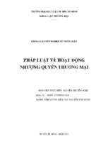 Pháp luật về hoạt động nhượng quyền thương mại