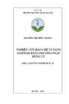 Luận văn nghiên cứu bào chế vi nang glipizid bằng phương pháp đông tụ​