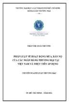 Pháp luật về hoạt động mua, bán nợ của các ngân hàng thương mại tại việt nam và thực tiễn áp dụng