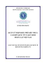 Quản lý nhập khẩu phế liệu nhựa cam kết quốc tế và quy định pháp luật việt nam