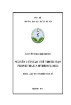 Luận văn nghiên cứu bào chế thuốc đạn promethazin hydroclorid​