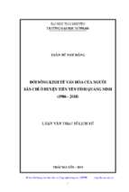 Luận văn lịch sử việt nam đời sống kinh tế văn hóa của người sán chỉ ở huyện tiên yên tỉnh quảng ninh (1986 2018)