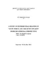 A study on experiential meaning in “snow white and the seven dwarfs” from multimodal perspective