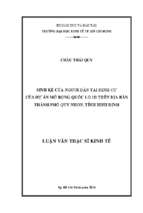 Luận văn quản lý công sinh kế của người dân tái định cư của dự án mở rộng quốc lộ 1d trên địa bàn thành phố quy nhơn, tỉnh bình định​