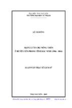 Luận văn lịch sử việt nam mạng lưới chợ nông thôn ở huyện yên phong tỉnh bắc ninh (1986 2016)