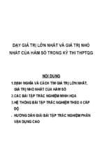 Chuyên đề toán thpt dạy giá trị lớn nhất và giá trị nhỏ nhất của hàm số trong kỳ thi thptqg.