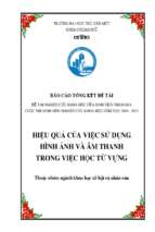 Hiệu quả của việc sử dụng hình ảnh và âm thanh trong việc học từ vựng