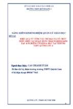 Skkn hiệu quả từ công tác chỉ đạo và tổ chức thực hiện cá hoạt động trải nghiệm sáng tạo& nghiên cứu khoa học tại trường thpt.