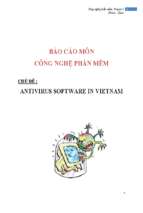 Báo cáo môn công nghệ phần mềm chủ đề antivirus software in vietnam.