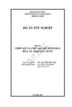Thiết kế và chế tạo mô hình máy rửa và thái lát gừng