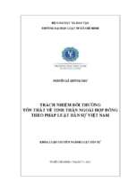 Trách nhiệm bồi thường tổn thất về tinh thần ngoài hợp đồng theo pháp luật dân sự việt nam