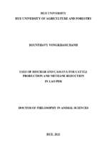 Luận án tiến sĩ sử dụng biochar và sắn trong chăn nuôi bò và việc giảm thải khí mê tan ở lào