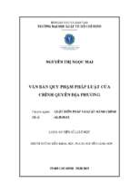 Văn bản quy phạm pháp luật của chính quyền địa phương