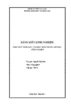 Skkn phát huy năng lực của học sinh trong giờ học công nghệ 9