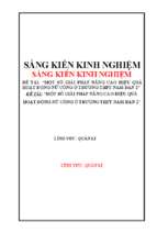 Skkn một số giải pháp nâng cao hiệu quả hoạt động nữ công ở trường thpt.