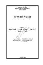 Thiết kế và chế tạo máy xay xát gạo cỡ nhỏ