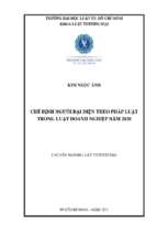 Chế định người đại diện theo pháp luật trong luật doanh nghiệp năm 2020