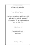 Các nhân tố ảnh hưởng đến việc vận dụng bảng điểm cân bằng (bsc   balanced scorecard) đối với các doanh nghiệp sản xuất tại bình dương