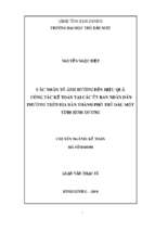 Các nhân tố ảnh hưởng đến hiệu quả công tác kế toán tại các ủy ban nhân dân phường trên địa bàn thành phố thủ dầu một tỉnh bình dương