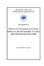 Luận văn ngành luật pháp luật về thành lập và hoạt động của trường đại học tư thục theo mô hình doanh nghiệp​