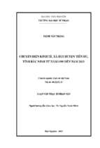Luận văn lịch sử việt nam chuyển biến kinh tế, xã hội huyện tiên du, tỉnh bắc ninh từ năm 1999 đến năm 2013